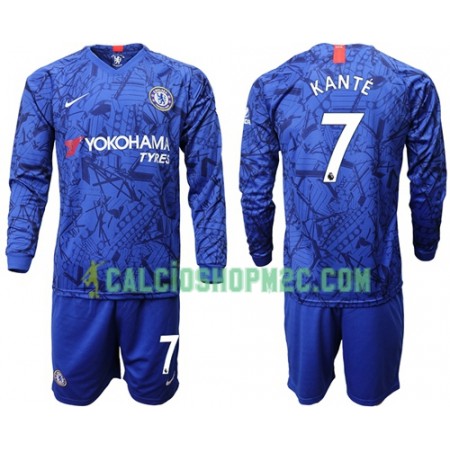 Chelsea Kante 7 Bambino Maglia Prima 2019/2020 Manica Lunga (+ Pantaloncini)